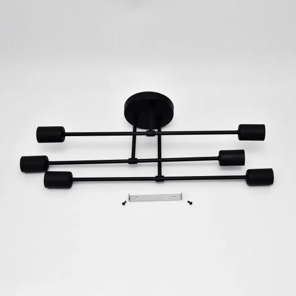 LED Lustră aplicată CAMBRIDGE 6xE27/8W/230V neagră