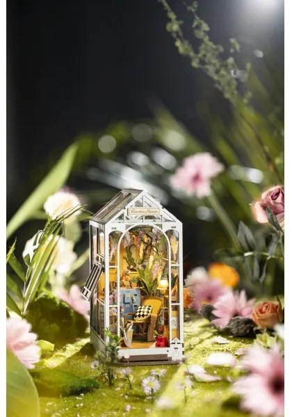 Suport de cărți LED Robotime puzzle 3D alee cu cireși japonezi 2xAAA