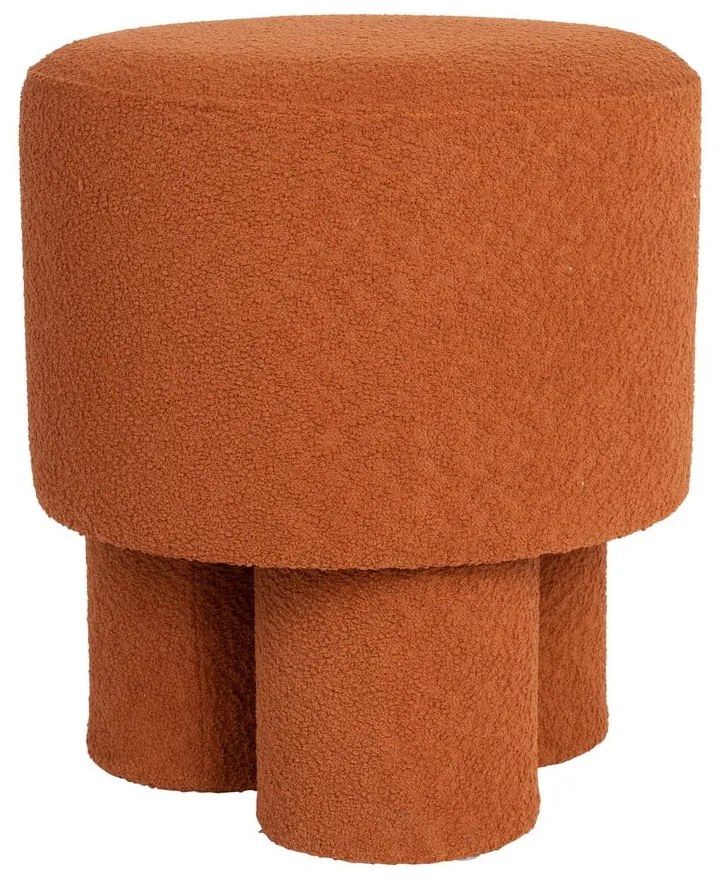 Taburet cărămiziu cu tapițerie din țesătură bouclé Marcos – White Label