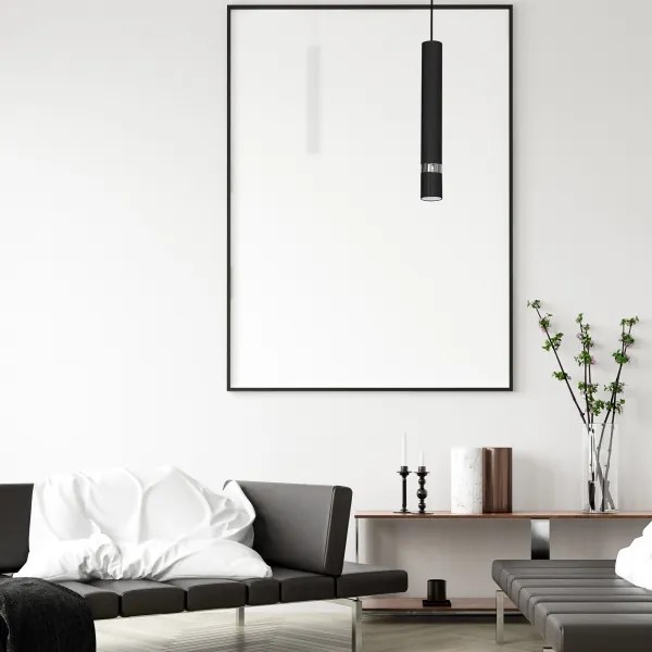 Pendul cu cablu JOKER 1xGU10/25W/230V negru/crom lucios