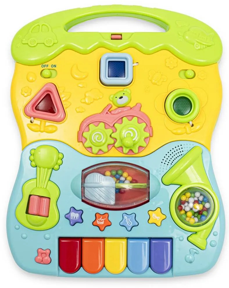 Baby Mix Baby walker cu muzică, albastru, 45,5 x52,5 cm