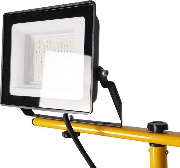 Proiector LED cu stativ 2xLED/50W/230V 6500K IP65 galben