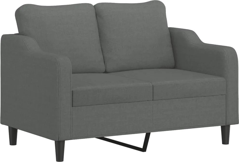 vidaXL Canapea cu 2 locuri, gri închis, 120 cm, material textil