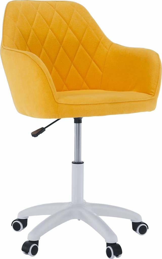 Scaun de birou, material galben/alb, SANTY