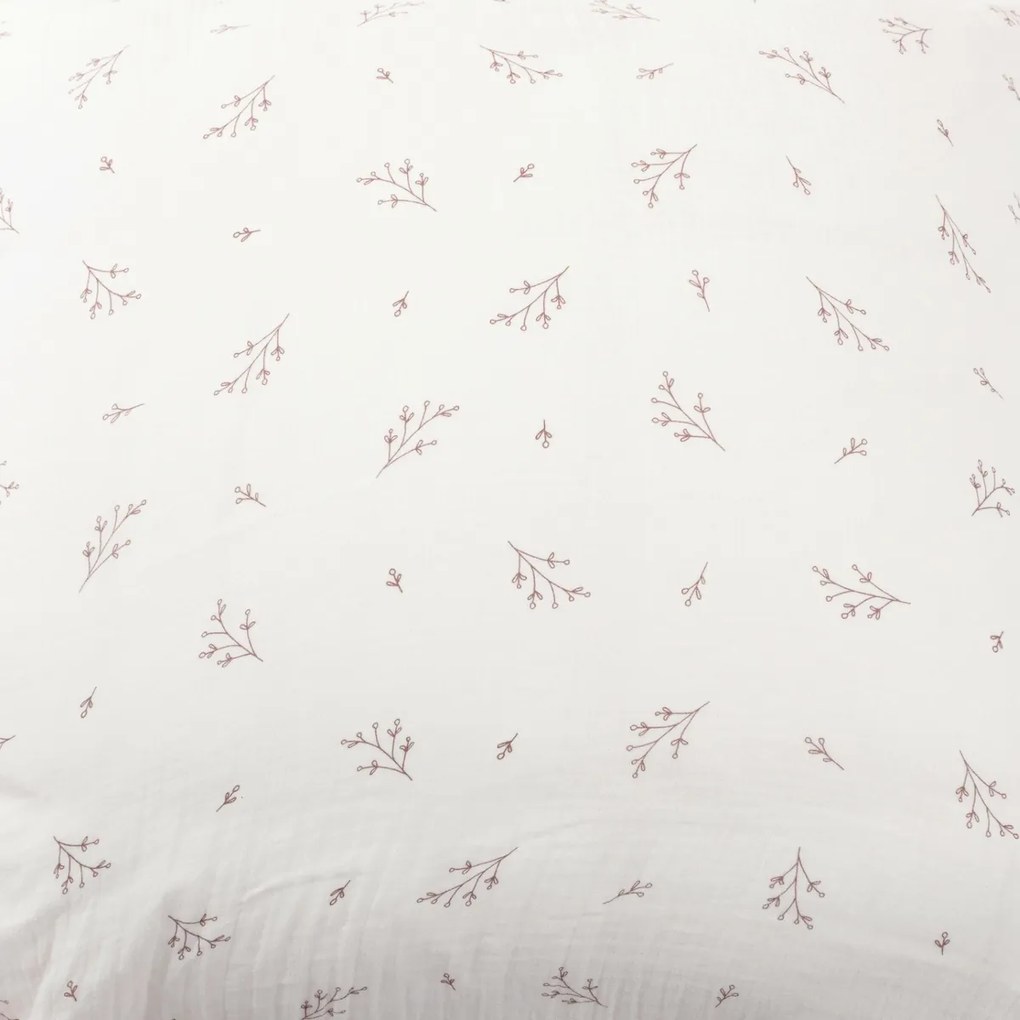 Lenjerie de pat din muselină Matex Crenguțe, 140 x 200 cm, 70 x 90 cm