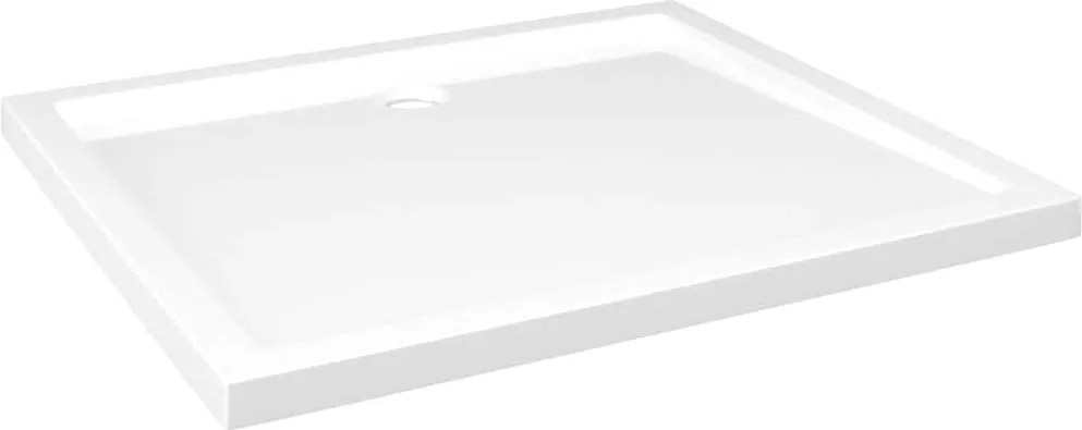 vidaXL Cădiță de duș dreptunghiulară din ABS, alb, 80x90 cm