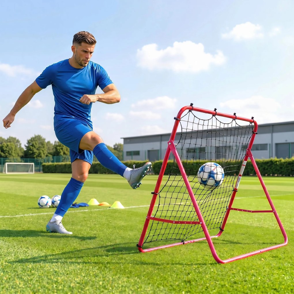 SPORTNOW Plasă Rebounder pentru Fotbal, Ușor de Montat, cu 5 Unghiuri Ajustabile, Echipament Portabil pentru Antrenament și Practică de Fotbal, Baseball și Softball în Grădină sau în Parc | Aosom Romania