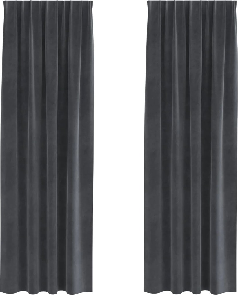 vidaXL Perdele opace 2 pcs Gri deschis 140 x 245 cm Catifea