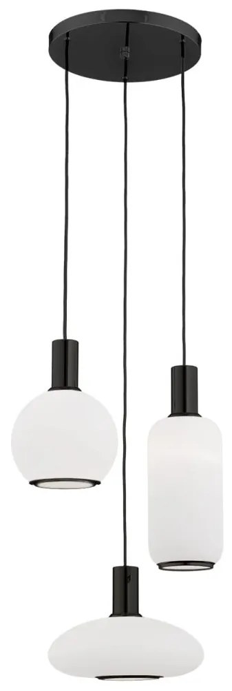 Lustra cu 3 pendule design modern SAGUNTO, negru