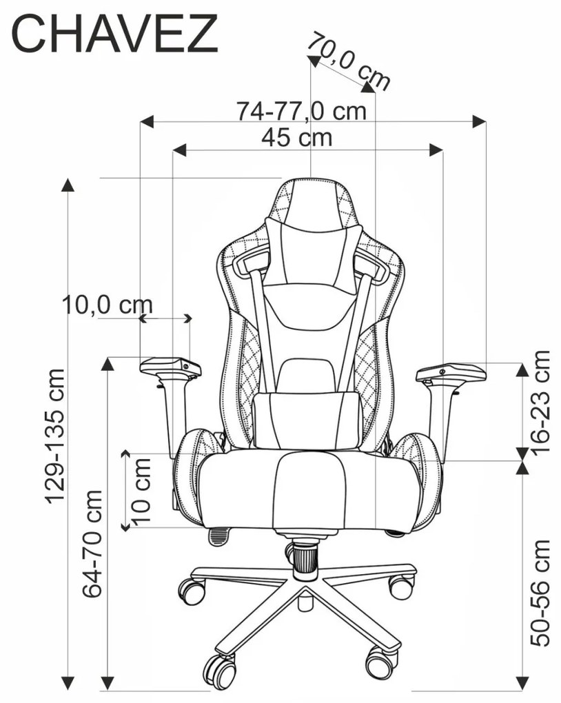 Scaun de birou Chavez negru H135 cm