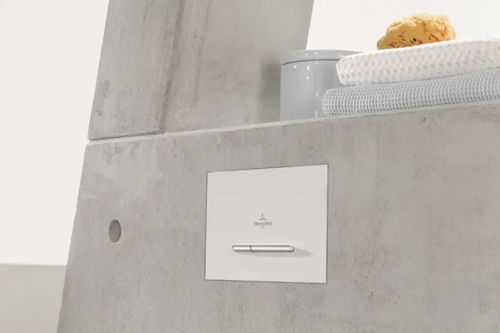 Clapeta de actionare dual-flush, alba cu 2 butoane cromate, Villeroy  Boch ViConnect Alb