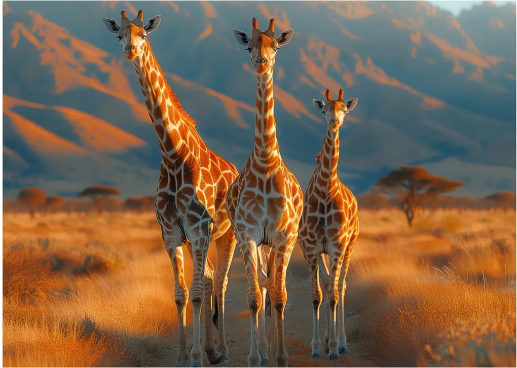 Tablou - Girafe pe pășune (70x50 cm)