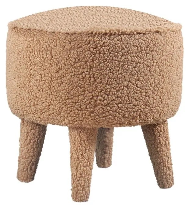 Puf de copii maro cu tapițerie din stofă bouclé Moouv – Artie