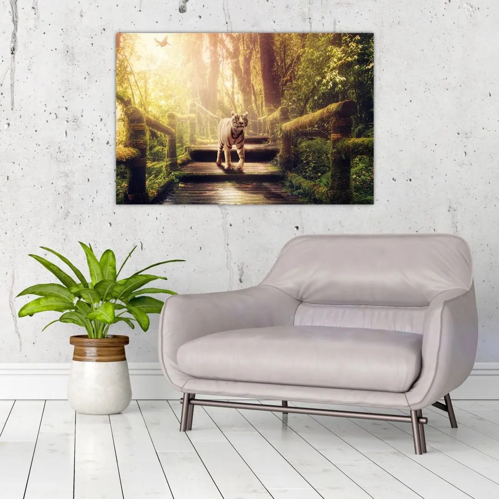 Tablou cu tigrul în djunglă (90x60 cm)
