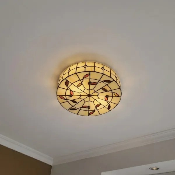 BRILAGI - Tiffany lampă de tavan cu vitralii FOLIA 2xE27/60W/230V Ø 40 cm