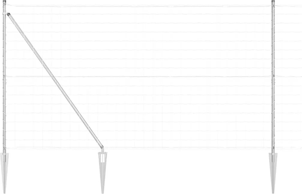 vidaXL Gard cu Stâlp Argintiu 1,6 x 10 m Oțel