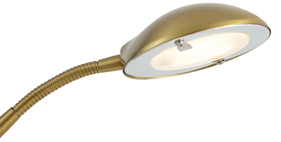 Moderne vloerlamp messing incl. LED 3-staps dimbaar oplaadbaar - Waldorf