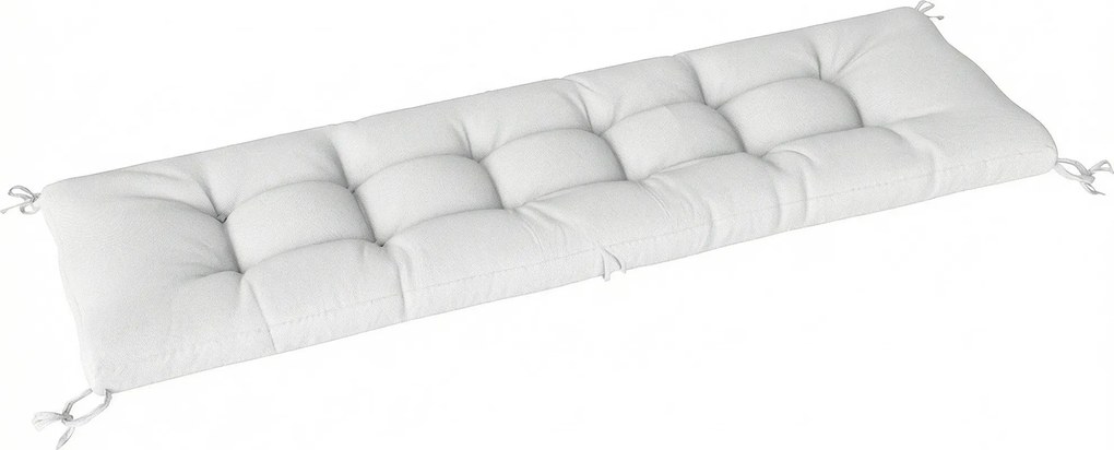 Outsunny Pernă pentru Bancă de Exterior cu Chingi de Prindere Protecție UV50+ Revenire Lentă Interior Exterior 198x65x13 cm Crem | Aosom Romania