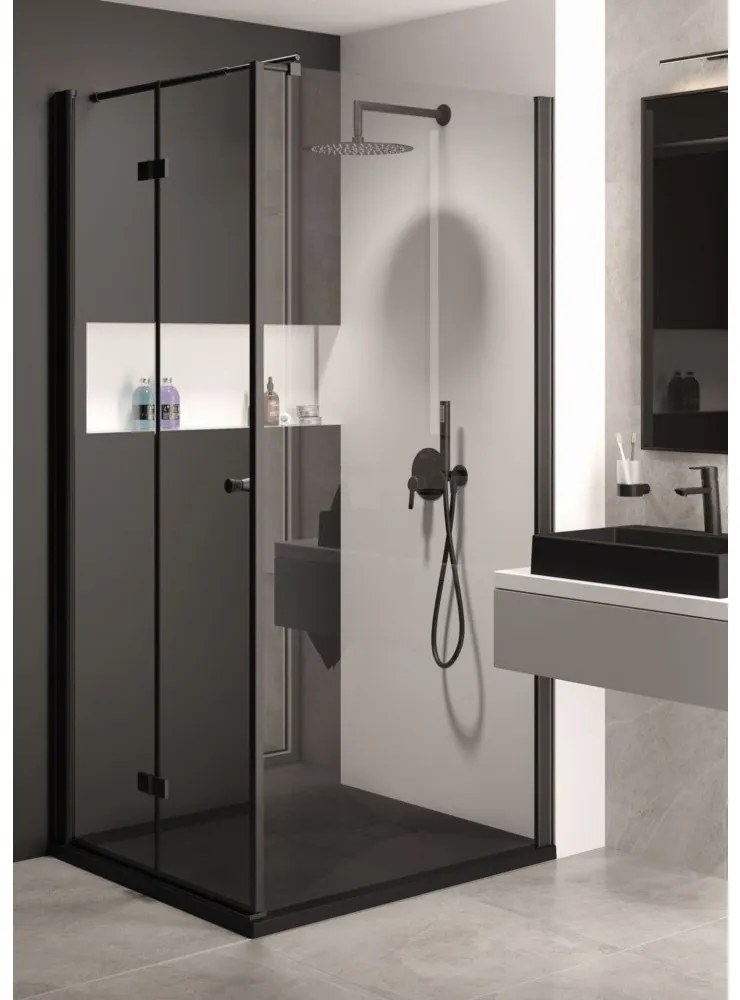 Cadita dus dreptunghiulara Deante Correo antracit metalic 120x80 cm
