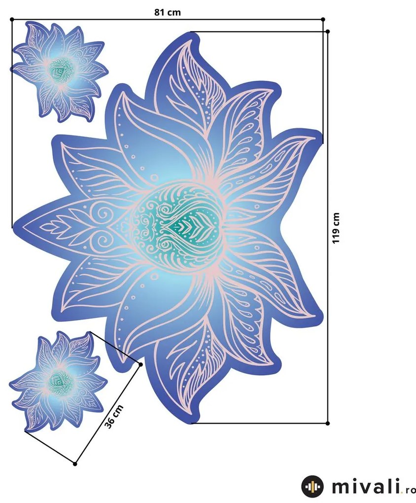Autocolante de perete - Mandala albastră