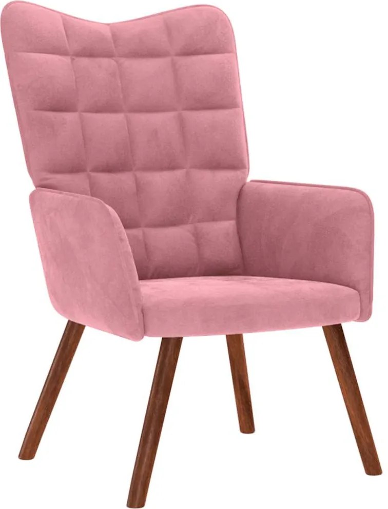 vidaXL Scaun de relaxare, roz, catifea