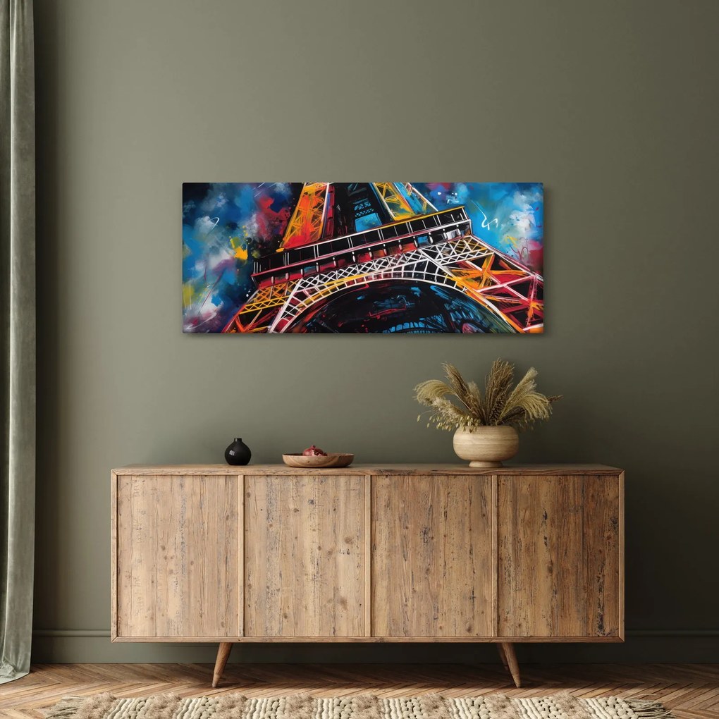 Tablou - Pictură a Turnului Eiffel II. (120x50 cm)