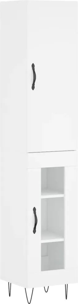 vidaXL Dulap înalt, alb, 34,5x34x180 cm, lemn prelucrat