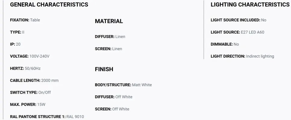 Lampa de masa abajur textil 48cm WINDSOR alb