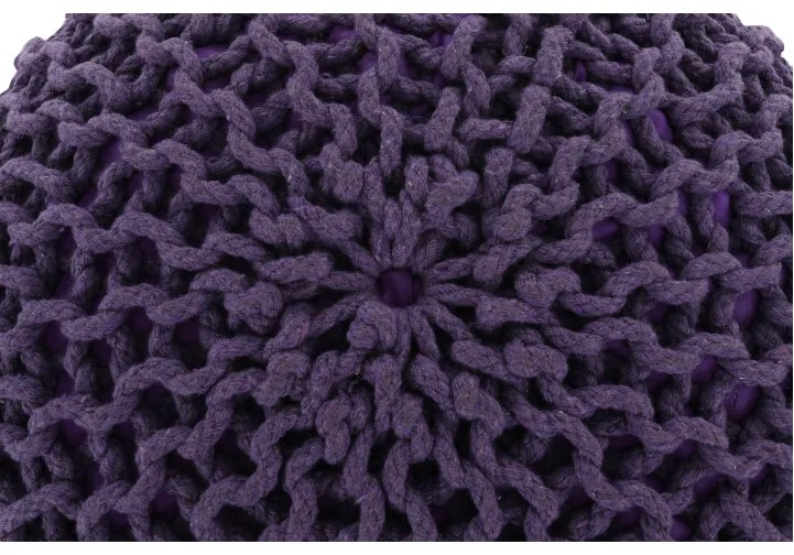 Taburet împletit, bumbac violet, GOBI TYP 2