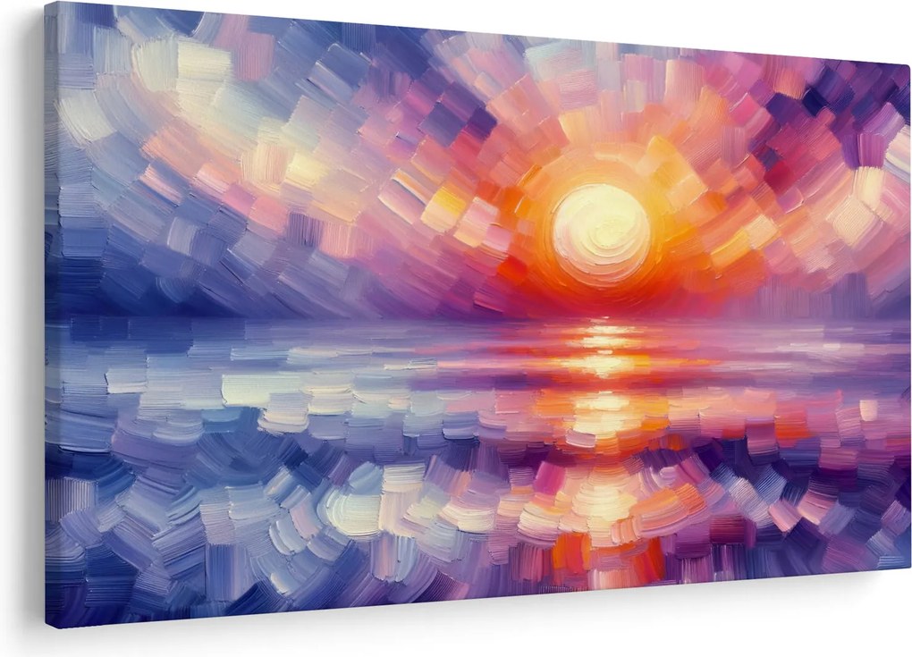 Tablou - Apus de soare artistic colorat (90x60 cm)