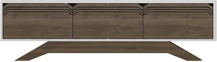 Comodă TV cu aspect de lemn de nuc Zena Home Piyar, natural-alb