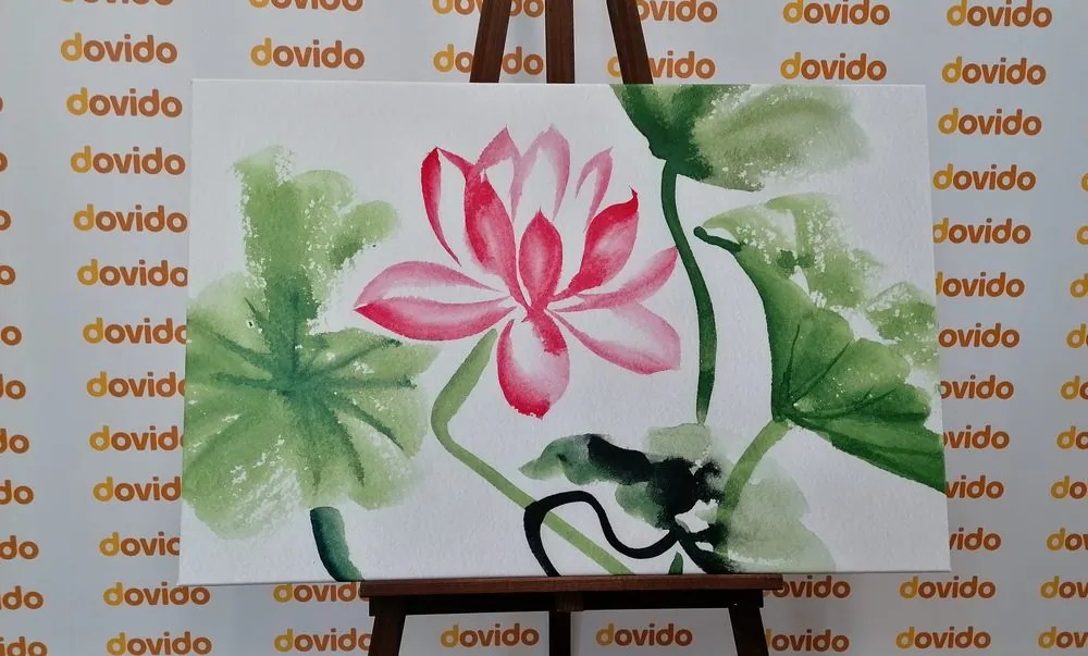 Tablou floare de lotus în acuarelă