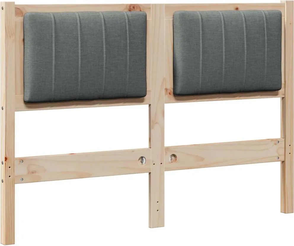 vidaXL Tăblie tapițată cu headboard Maro 120 cm Lemn de pin masiv