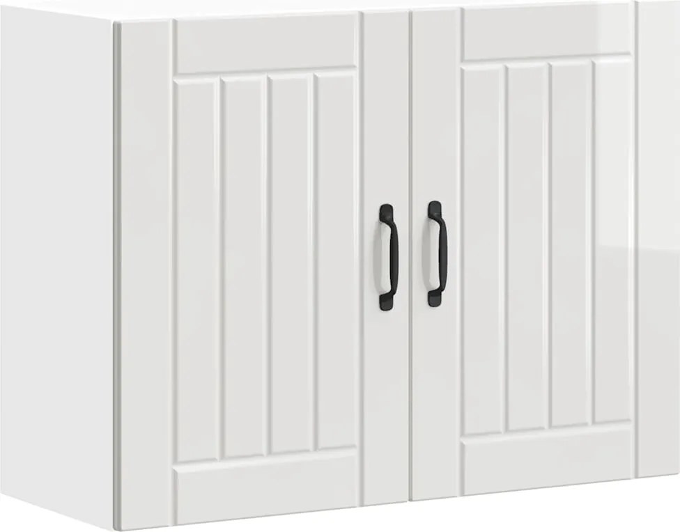 vidaXL Dulap de bucatarie "Lucca" din lemn prelucrat alb lucios