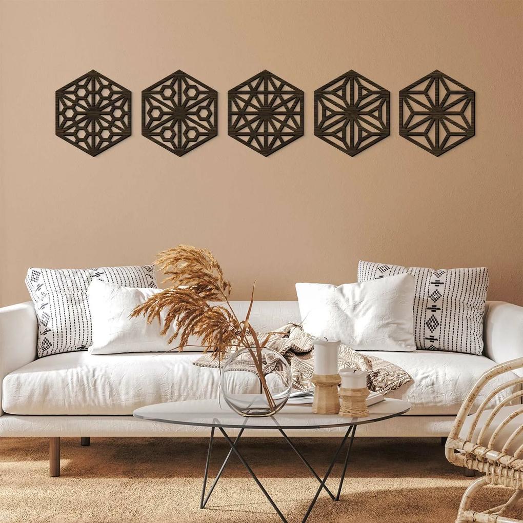 DUBLEZ | Tablou modern pentru perete - Hexagon (5 buc)
