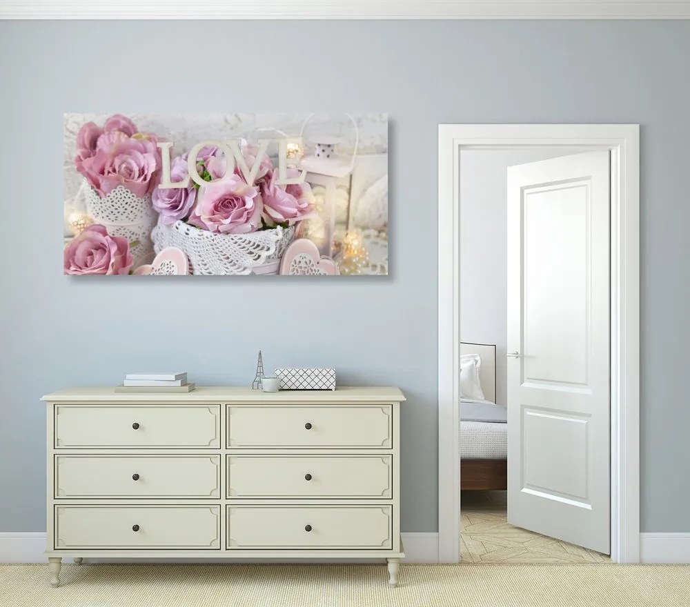 Tablou decor vintage cu inscripție Love