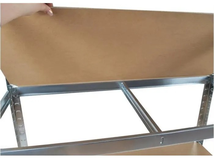 ShopJK RAFT METALIC ZINCAT FĂRĂ ȘRUBURI 220x100x45 CM , CAPACITATE DE ÎNCĂRCARE 875 kg