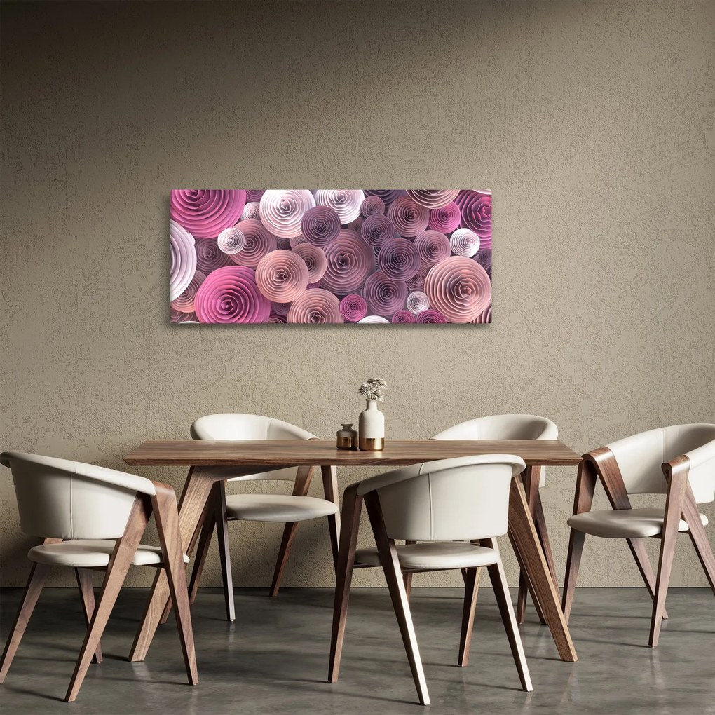 Tablou abstract a florii de trandafir (120x50 cm)