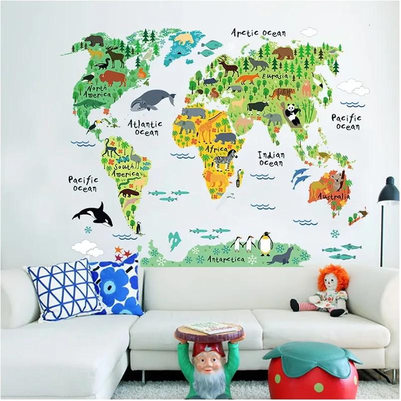 Autocolant pentru camera copiilor Ambiance World Map, 73 x 95 cm