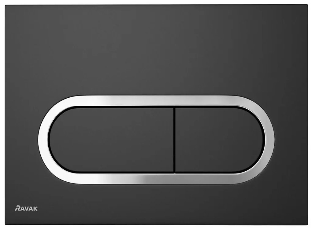 Ravak X01797 - Buton de acționare pentru rezervor WC 24,7 x 16,5 cm CHROME negru