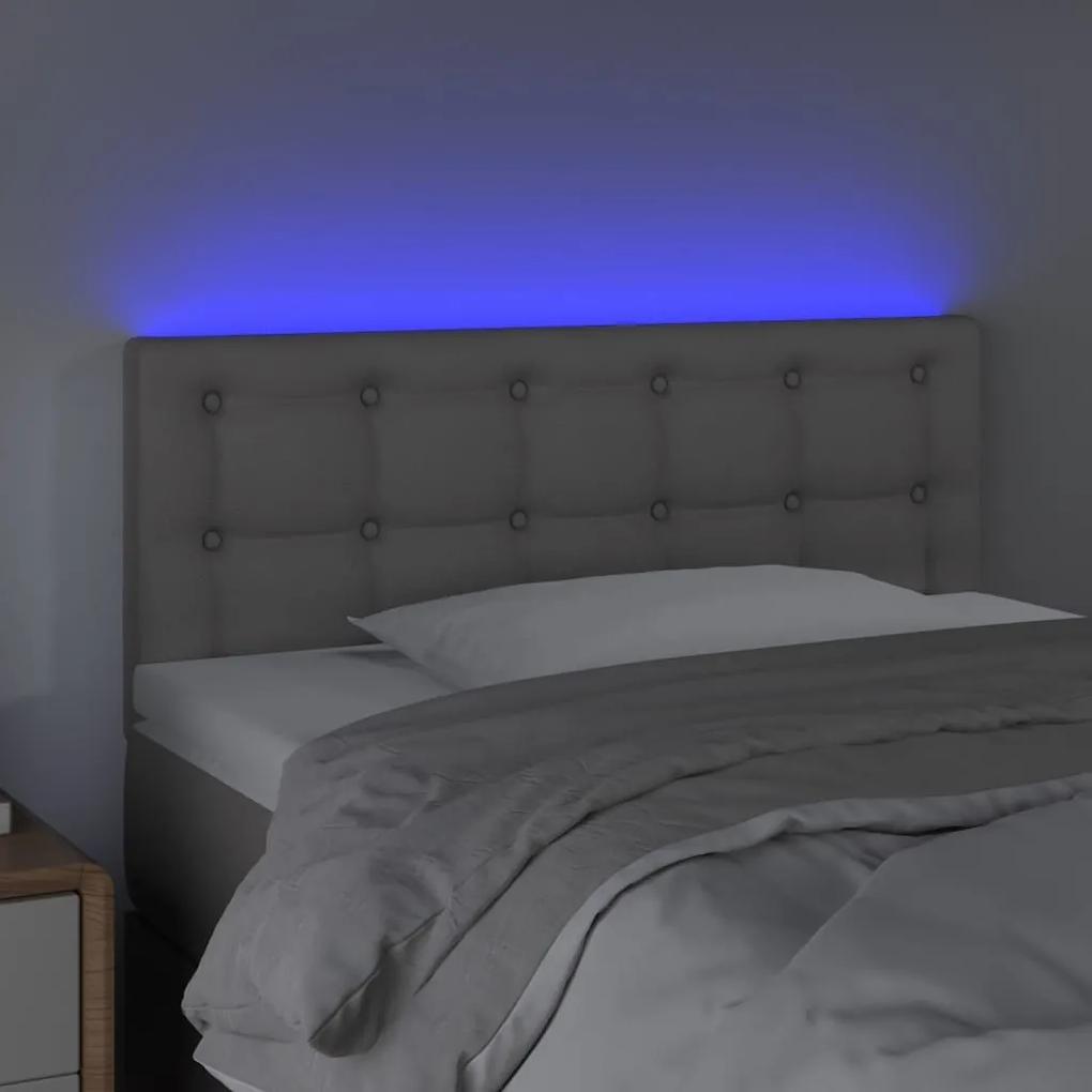 Tablie de pat cu LED, gri, 90x5x78 88 cm, piele ecologica 1, Gri, 90 x 5 x 78 88 cm