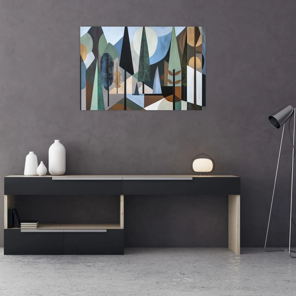 Tablou - Abstracție geometrică naturală II. (90x60 cm)