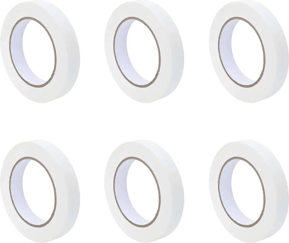 vidaXL Bende de Mascare pentru Pictori 6 pcs Alb 19mm x 50m Hârtie