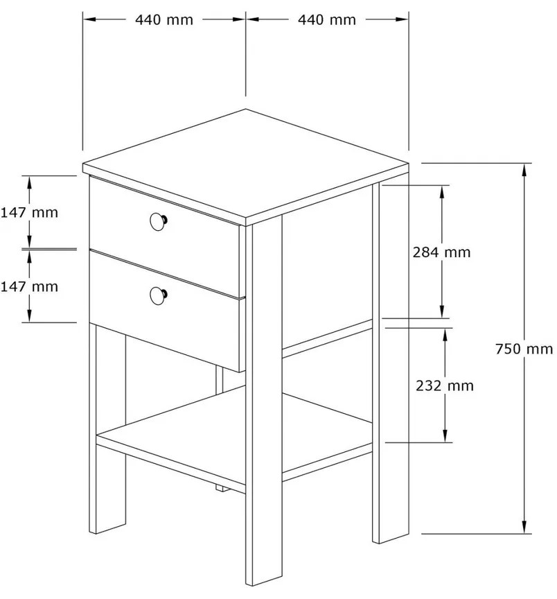 Măsuță de noptieră Ruzisa Walnut
