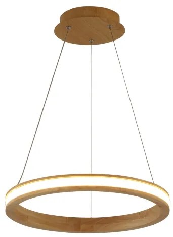Brilagi - Lustră LED UMEA WOOD, suspendată pe cablu, LED/30W/230V, Ø 40 cm, lemn de cauciuc