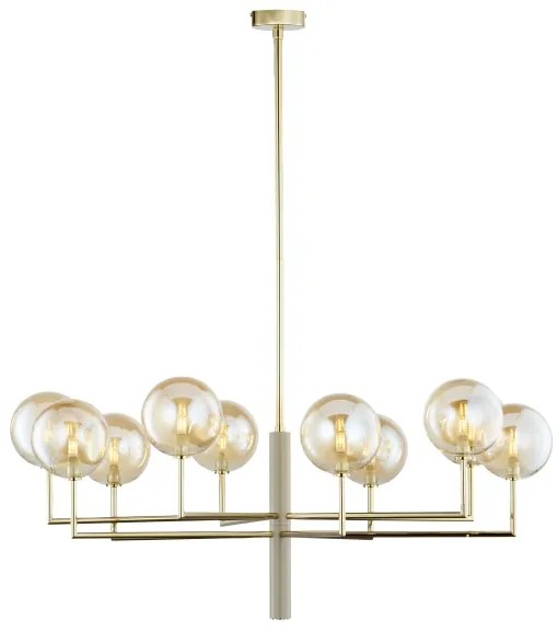 Lustră pe tijă Jupiter 1977 FEME 10xG9/10W/230V auriu/bej