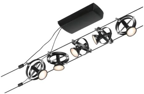 Paulmann 94440 - Set 5xGU5,3/10W Spot CARDAN 230V negru