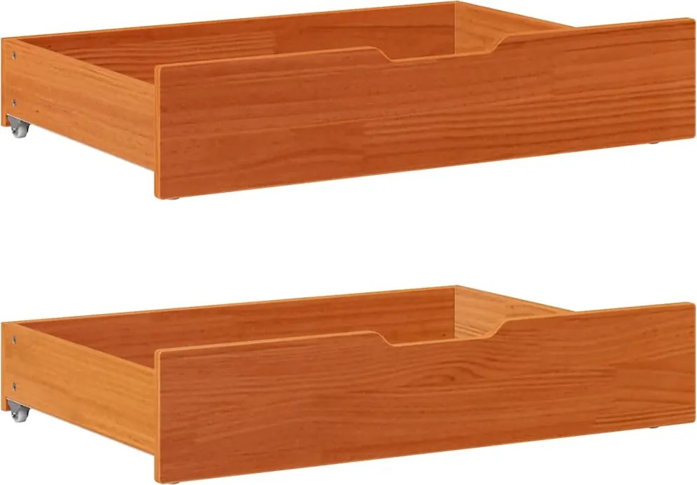 vidaXL Sertare de pat 2 buc. 80x55x17 cm maro ceruit lemn masiv de pin