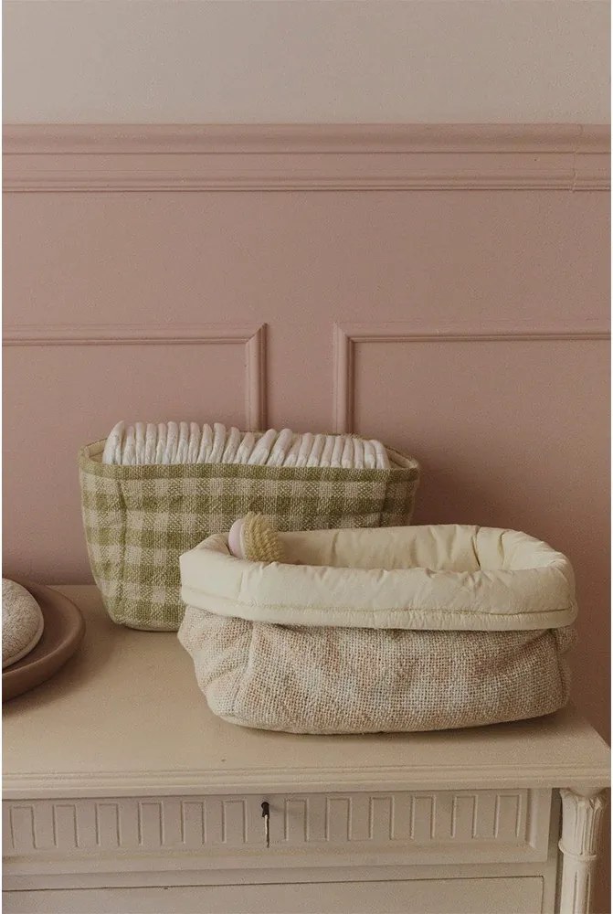 Coș de jucării pentru copii verde deschis din material textil 30x20x20 cm Swan Matcha – Lorena Canals