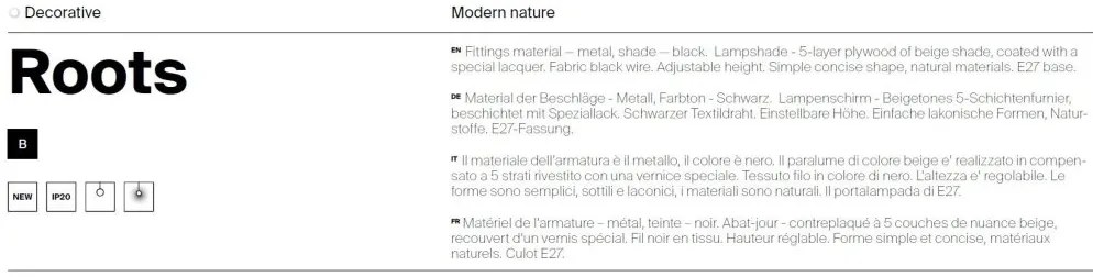 Lustra/Pendul design decorativ natural Roots 45cm